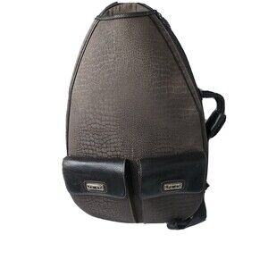 Vintage Brighton Tennis Racket Bag Swing Bag Carry All Canvas Leather Trim